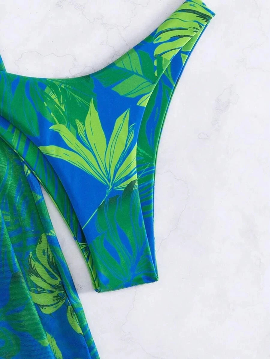 Bikini a 3 Pezzi 2026 Costume da Bagno Stampato Sexy per Donna con Pantaloncini da Spiaggia