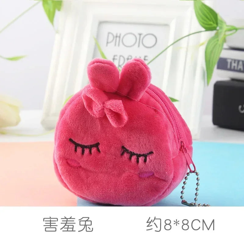 Cartone animato animale ragazzi portamonete in peluche bambini portamonete con cerniera custodia portaoggetti simpatici animali portafogli donna mini borsa regalo per bambini