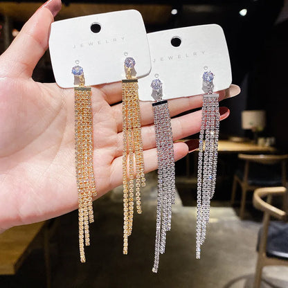 Nuova tendenza della moda Design unico Orecchini rettangolari eleganti e squisiti con zirconi per gioielli da donna Regali premium per feste di nozze
