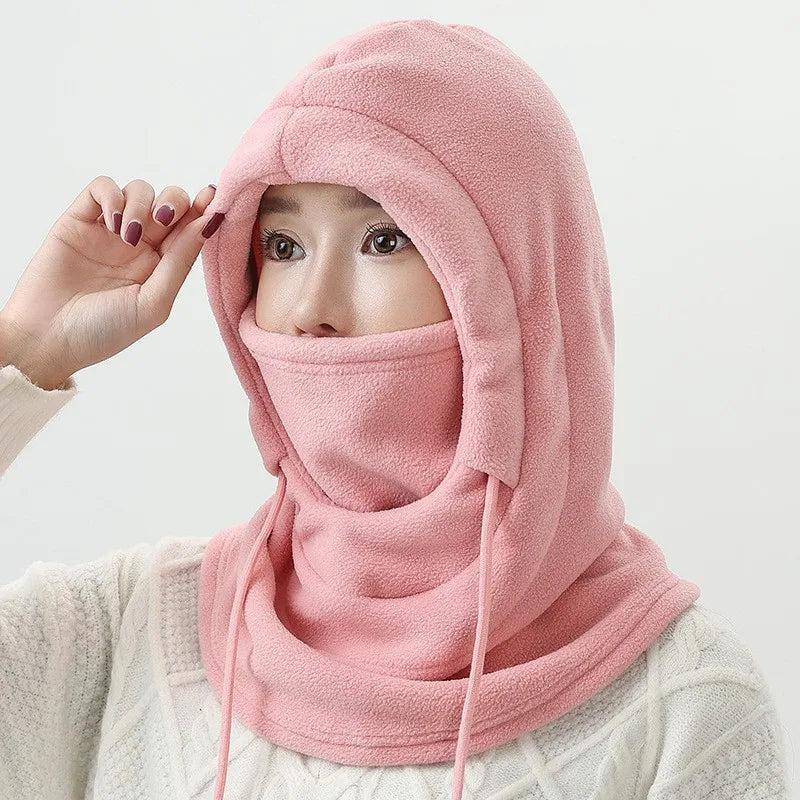 Berretto antivento da ciclismo 4 in 1 Nuovo inverno Uomo Donna Copertura integrale Cappello da pesca con maschera Passamontagna Berretto da ciclismo con collo con cappuccio