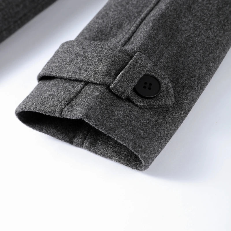 Cappotto di lana con cintura con risvolto retrò Cappotto doppiopetto casual a maniche lunghe da donna 2025 Nuovo autunno inverno Capispalla da donna solido