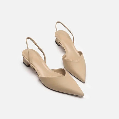 Estate 2025 Nuove donne Nero Baotou Sandali moda Donna Tacchi Décolleté di seta Sandali a punta sexy Scarpe con tacco basso femminile