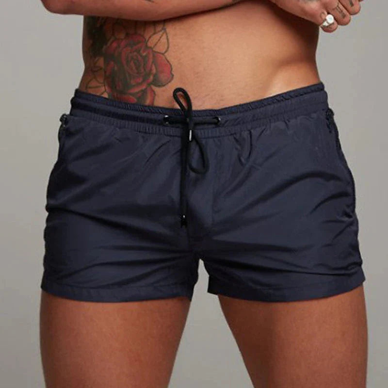 Costume da bagno da uomo con tasche con cerniera Fodera in rete Pantaloncini da spiaggia estivi Costume da bagno da bagno ad asciugatura rapida Costume da bagno