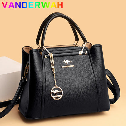Borse di lusso in morbida pelle Borse da donna Designer 3 strati Borsa a tracolla con tracolla Sac Borsa da donna per lo shopping di grande capacità