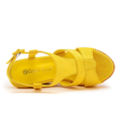 Sandali con plateau Summer Fashion Women Bohemia Style tacco alto bocca di pesce Peep Toe zeppe scarpe per le donne Sandalias De Mujer