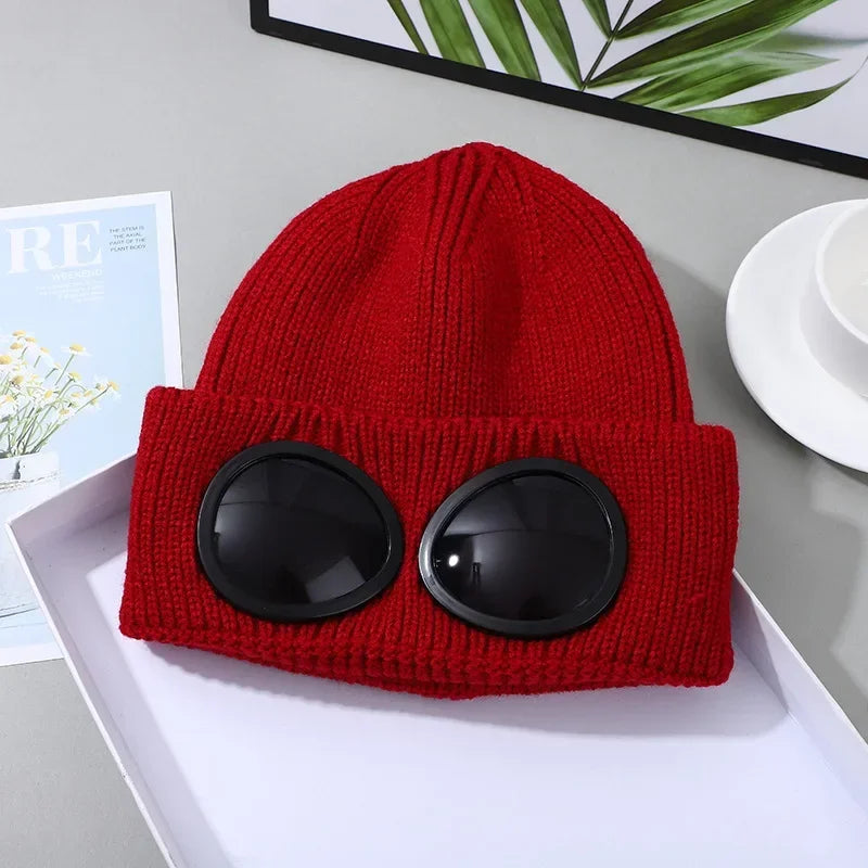 Caldo maschera da sci cappelli berretti donna uomo inverno occhiali antivento berretto lavorato a maglia protezione per le orecchie all'aperto sport berretti freddi Garros