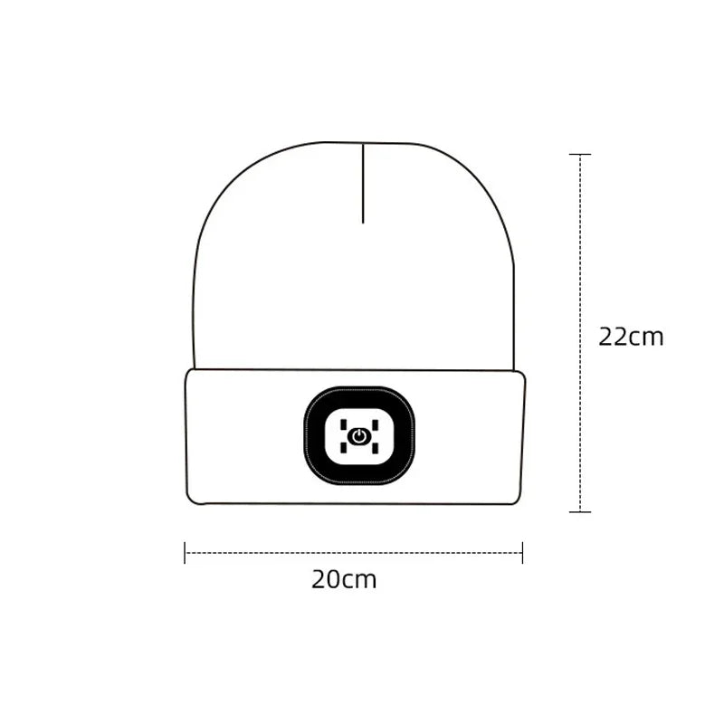 Cappello invernale da uomo con cappello lavorato a maglia ricaricabile a luce LED per berretto da donna da corsa notturna, pesca, equitazione, sport, berretti per adolescenti