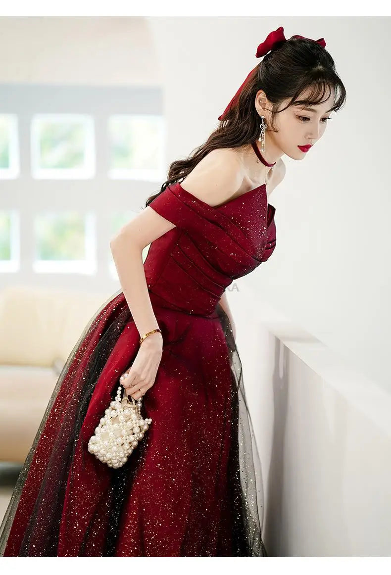 Abiti da ballo da sera eleganti e sexy con scollo a barchetta per le donne Estate 2023 Abiti da cerimonia per feste di compleanno per ospiti Abiti per occasioni formali