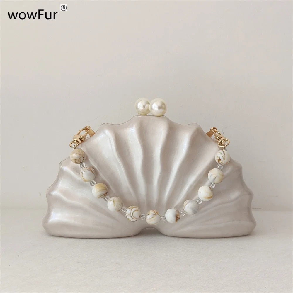 Borsa originale con perline in acrilico per metà stanza, pochette con pochette, borsa da sera per feste, da donna, da viaggio, da spiaggia, mini borse estive