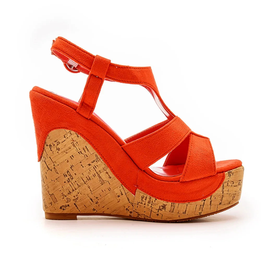 Sandali con plateau Summer Fashion Women Bohemia Style tacco alto bocca di pesce Peep Toe zeppe scarpe per le donne Sandalias De Mujer