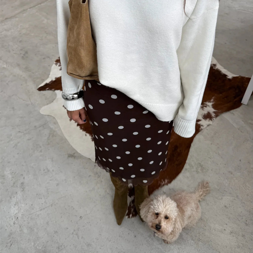 hirigin Gonna longuette casual da donna Elegante gonna a tubino aderente con stampa a pois per allenamento per feste Abbigliamento quotidiano Estate Y2K Streetwear