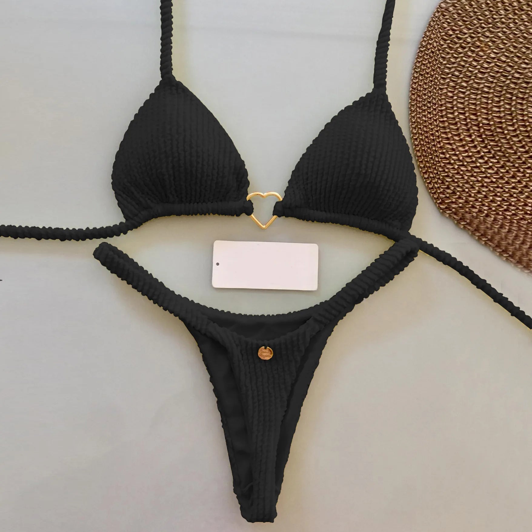 New Multicolor Printed Strap Split Swimsuit Sexy G-string Bikini