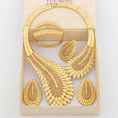 Parure de bijoux italienne, collier, boucles d'oreilles, bijoux pour femme, parure de bijoux de haute qualité
