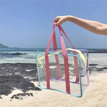 Borse in gelatina trasparente in PVC di grande capacità Borsa per il lavaggio Borsa da spiaggia estiva all'aperto Borsa da nuoto impermeabile