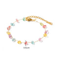 Yupsk Sommer Neu Edelstahl Bunte Steinperlen Halskette Armband Schmuckset für Frauen Mädchen Mode Accessoires