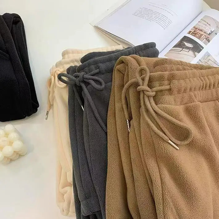 Pantaloni invernali spessi e caldi da donna Pantaloni Harem in pile polare a doppia faccia caldi Pantaloni lunghi larghi comodi a vita alta sportivi casual