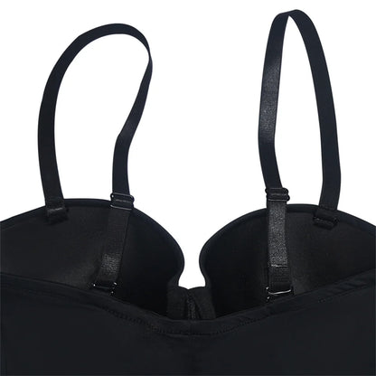 Becirzet Abiti da donna Sexy Girl Push Up Dimagrante Modellamento del corpo Controllo della vita Abito lungo da sera senza schienale con spacco all'americana nero
