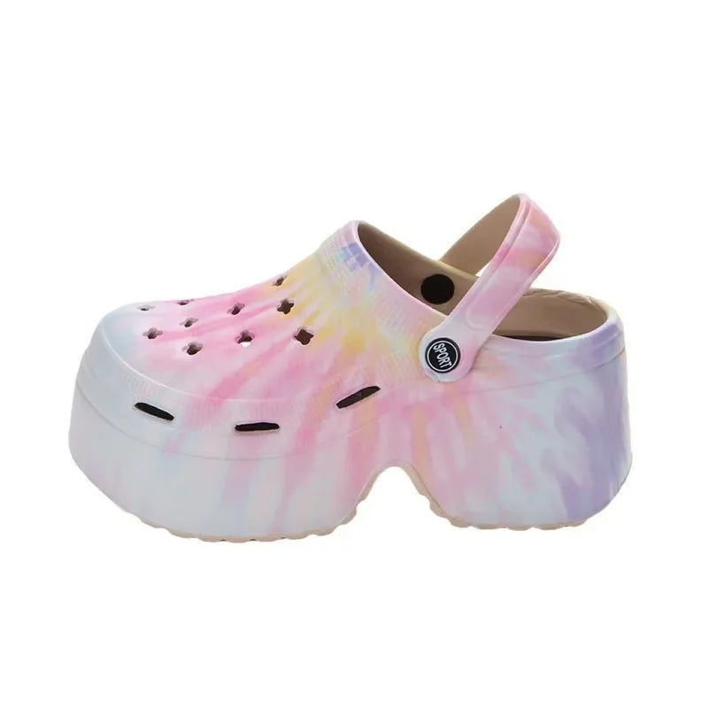 Pantofole da spiaggia estive nuove da donna di lusso 2024 tacco alto 9cm suola morbida leggera comode pantofole Casual di alta qualità