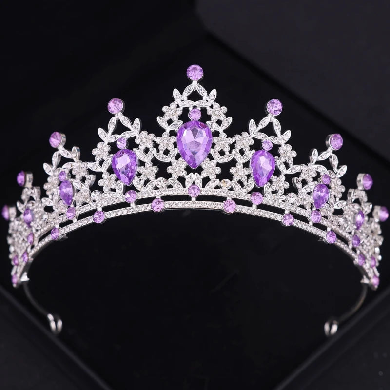 Diademi e corone di cristallo barocchi Festa con strass Prom Diadema Fascia da sposa Accessori per capelli da sposa Gioielli Corona Tiara Regalo
