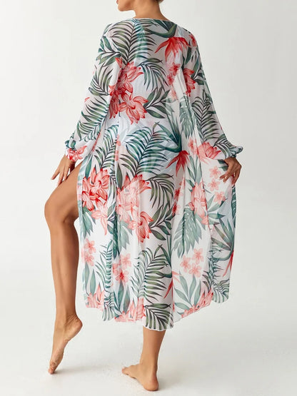 Bikini Women Swimsuit 2026 New Print Sling Bikini Set Sexy High Waist Swimwear Summer Long Sleeve Mesh Beach Bathing Suit Female