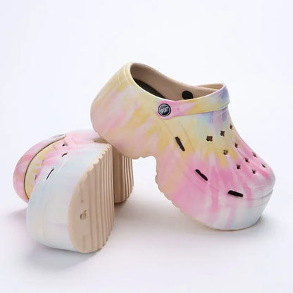 Pantofole da spiaggia estive nuove da donna di lusso 2024 tacco alto 9cm suola morbida leggera comode pantofole Casual di alta qualità