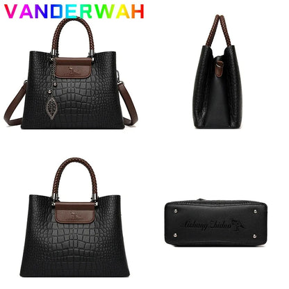 Borse di lusso in morbida pelle Borse da donna Designer 3 strati Borsa a tracolla con tracolla Sac Borsa da donna per lo shopping di grande capacità