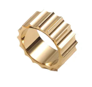 Anello minimalista con cuore d'amore in acciaio inossidabile per donna Anelli con zirconi intarsiati Gioielli di moda romantici impermeabili color oro