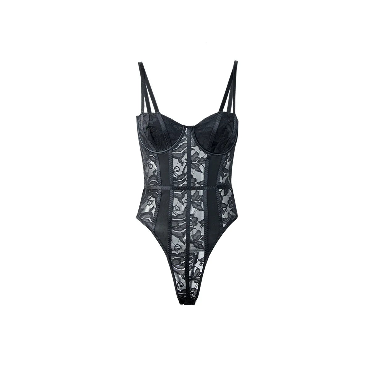 Body sexy in pizzo per donna Corpi Top da donna elegante 2025 Nuova estate Body aderente a costine