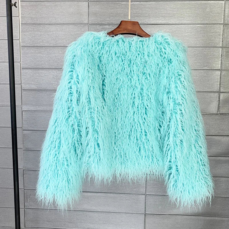 Giacche finte calde cappotto di pelliccia da donna sciolto di grandi dimensioni 6XL cappotto di peluche giacca femminile pelliccia autunno inverno Shaggy Furry capispalla giacche