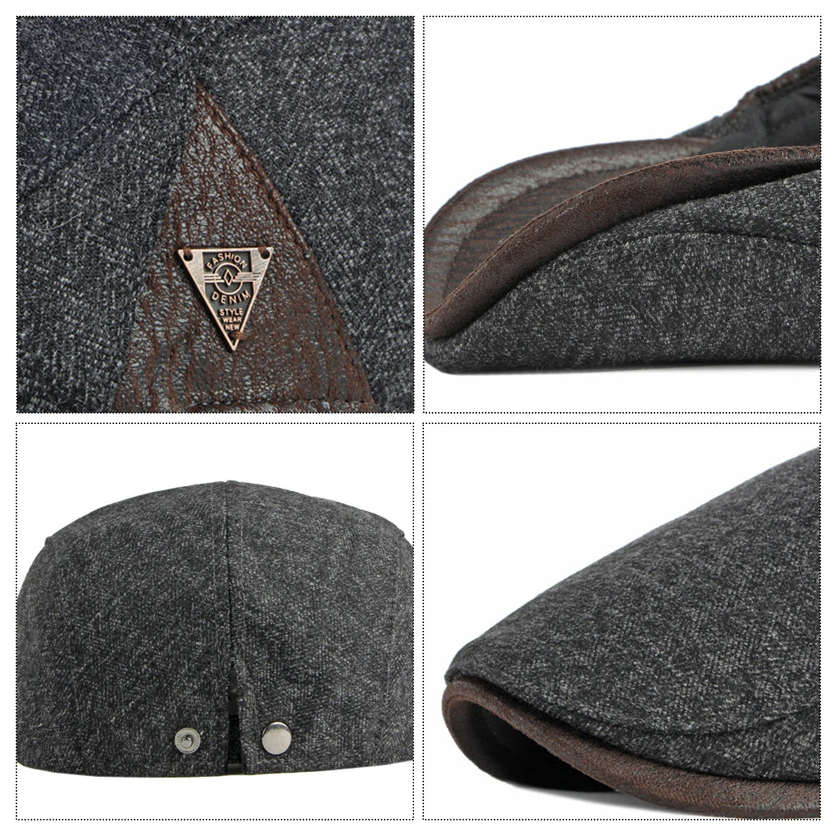 Cappello berretto retrò britannico per uomo Berretto invernale spesso e caldo in lana da strillone Berretto casual da esterno alla moda