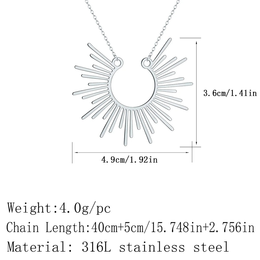 Modern boho Sunburst Necklace Sunshine Jewelry  Necklace  Half Sunbeam Necklace for Women Sun Pendant Necklace Summer Jewelry