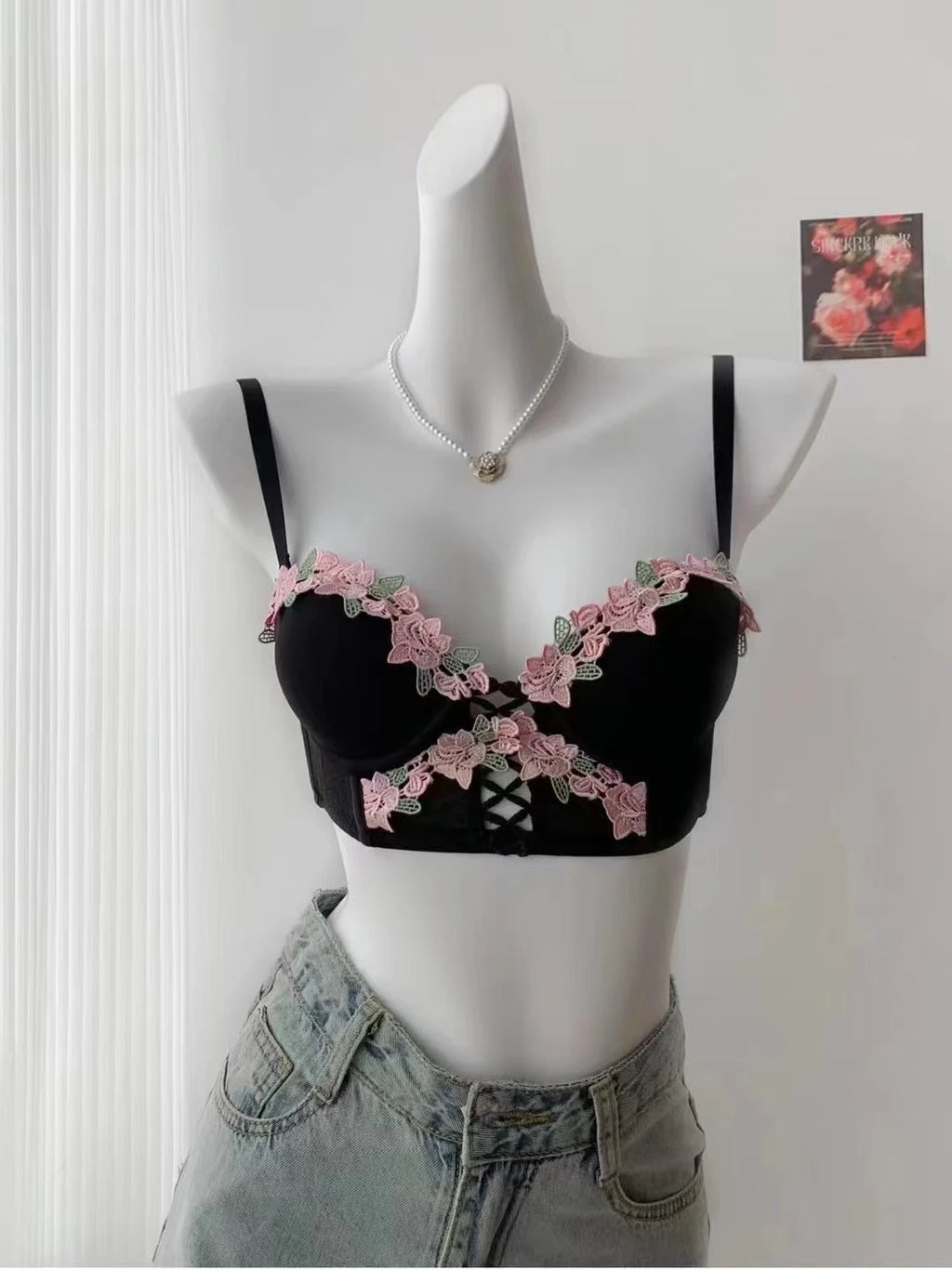 MOYISU London Anime Bralette - Delicato reggiseno senza fili per adolescenti, lingerie estiva giapponese Busto piccolo Allure sottile aderente