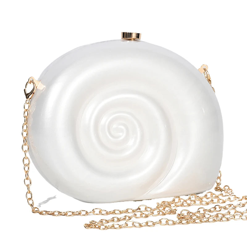 Borse per donna Portafogli Borsa a tracolla in acrilico conchiglia Borsa a tracolla da spiaggia estiva Serata di nozze Novità Borse di design di lusso