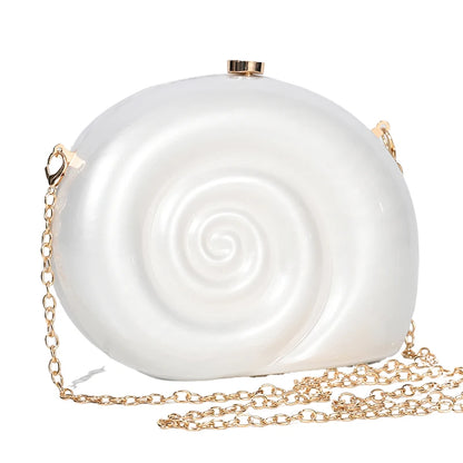 Borse per donna Portafogli Borsa a tracolla in acrilico conchiglia Borsa a tracolla da spiaggia estiva Serata di nozze Novità Borse di design di lusso