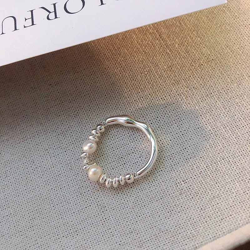 Anelli in Argento Sterling 925, Nuovi Gioielli da Festa, Charm Vintage, Design Geometrico a Doppio Strato, Accessori Regalo, Dropshipping