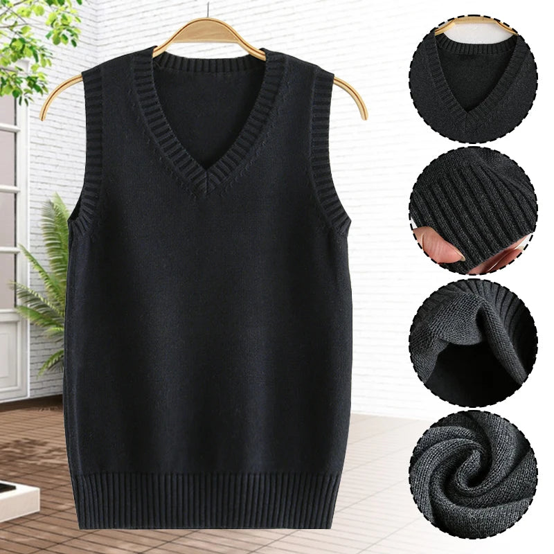Stile Preppy Adolescente Scuola Ragazze Uniforme Maglioni senza maniche Gilet lavorato a maglia Studenti Y2K Lolita Pullover Gilet Donna JK Top