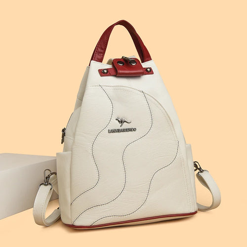 Zaini in pelle da donna Borsa da petto femminile con cerniera Zaino da viaggio Zaino da donna Mochilas Borse da scuola per ragazze adolescenti Sac A Dos