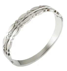 Bracciale in Acciaio Inossidabile con Zirconia Gioiello Semplice