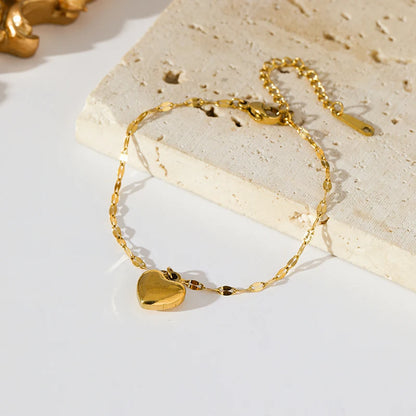 EILIECK Acciaio inossidabile 316L Cuore Amore Collana Bracciali Orecchini Set per le donne Nuovi gioielli impermeabili placcati oro 18 carati alla moda