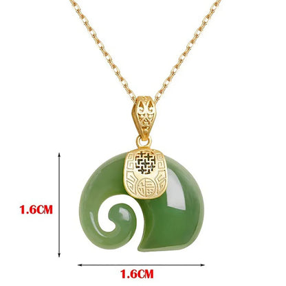 Boutique Natural Stone Hetian Jade Elephant ciondolo collana a catena placcata oro 18 carati gioielli girocollo per le donne anniversario di compleanno