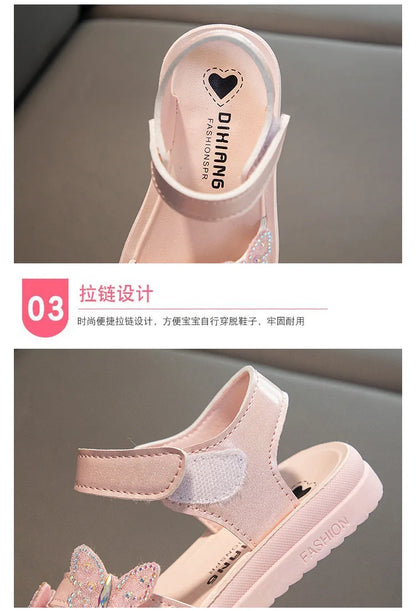 Mädchen-Sommersandalen Bunte Schleifensandalen für Kinder Rutschfeste Schuhe Mädchenschuhe verschleißfeste weiche Sohle Kostenloser Versand