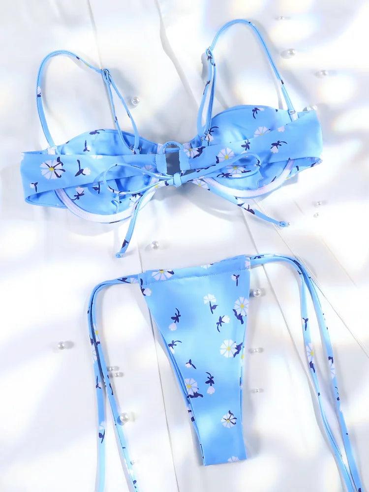 3 pezzi bikini set sexy push up costume da bagno fasciatura bikini vita bassa costumi da bagno 2025 string bikini set donna estate costume da bagno