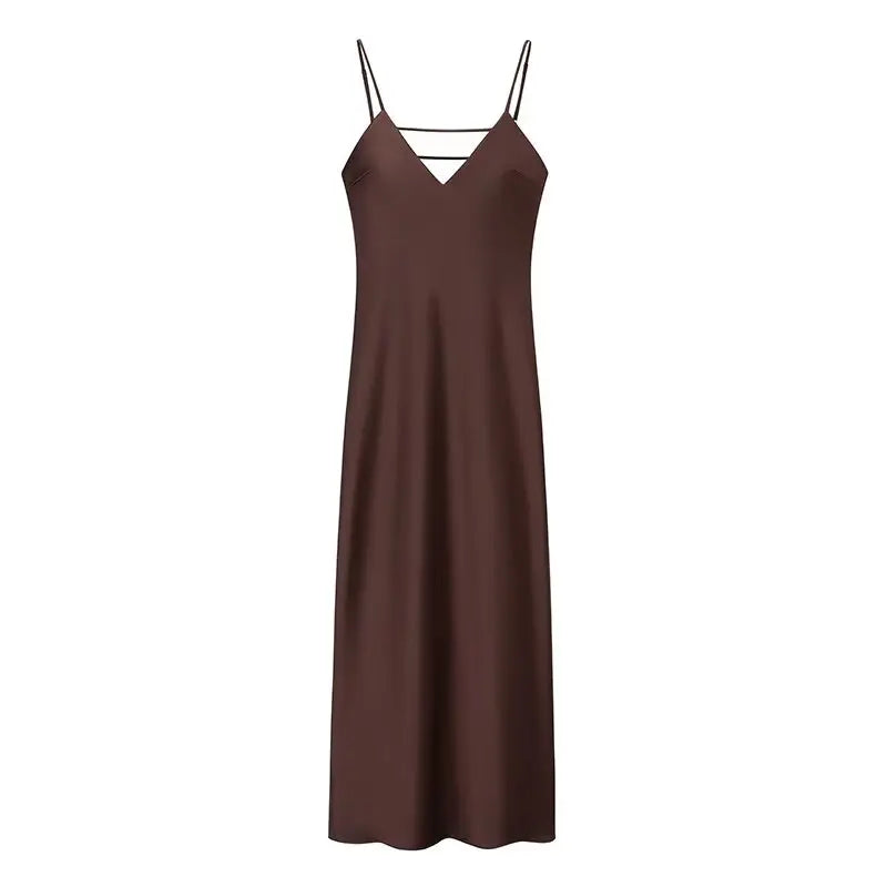 HH Abito estivo da donna con scollo a V giallo macchia Abito elegante senza maniche ampio Maxi abiti 2025 Nuovi abiti da festa per feste da donna