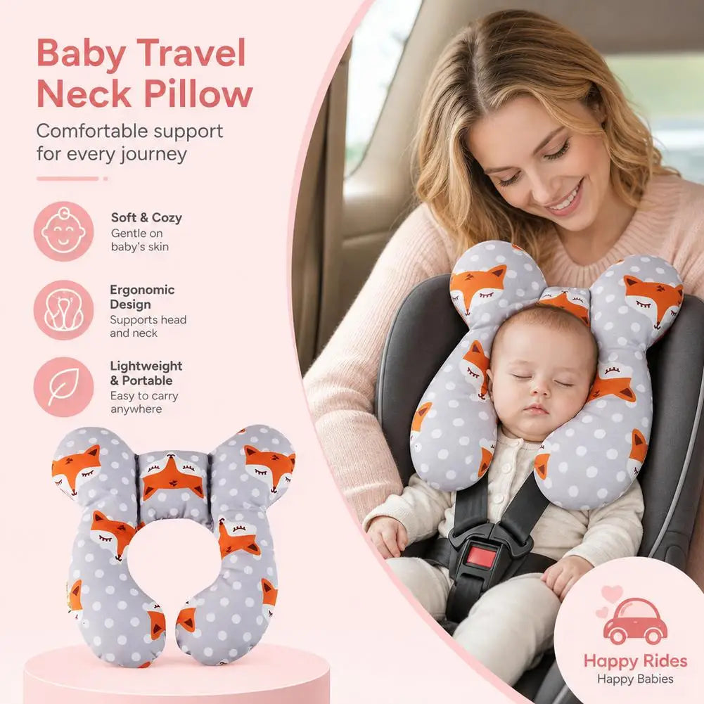 Cuscino Protettivo da Viaggio per Sedile Auto, Supporto Morbido per Collo e Testa, Poggiatesta a Forma di U per Bambini, Cuscino di Protezione per la Testa