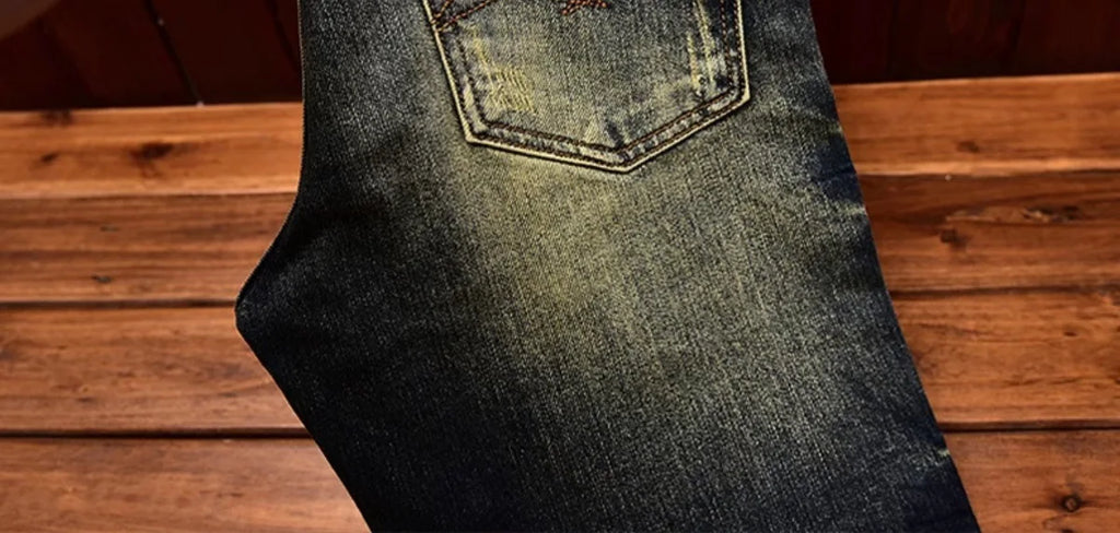Jeans nostalgici retrò Moda classica da uomo 2025 Nuova caduta Slim Fit Dritto Alla moda Casual Pantaloni lunghi in denim abbinati
