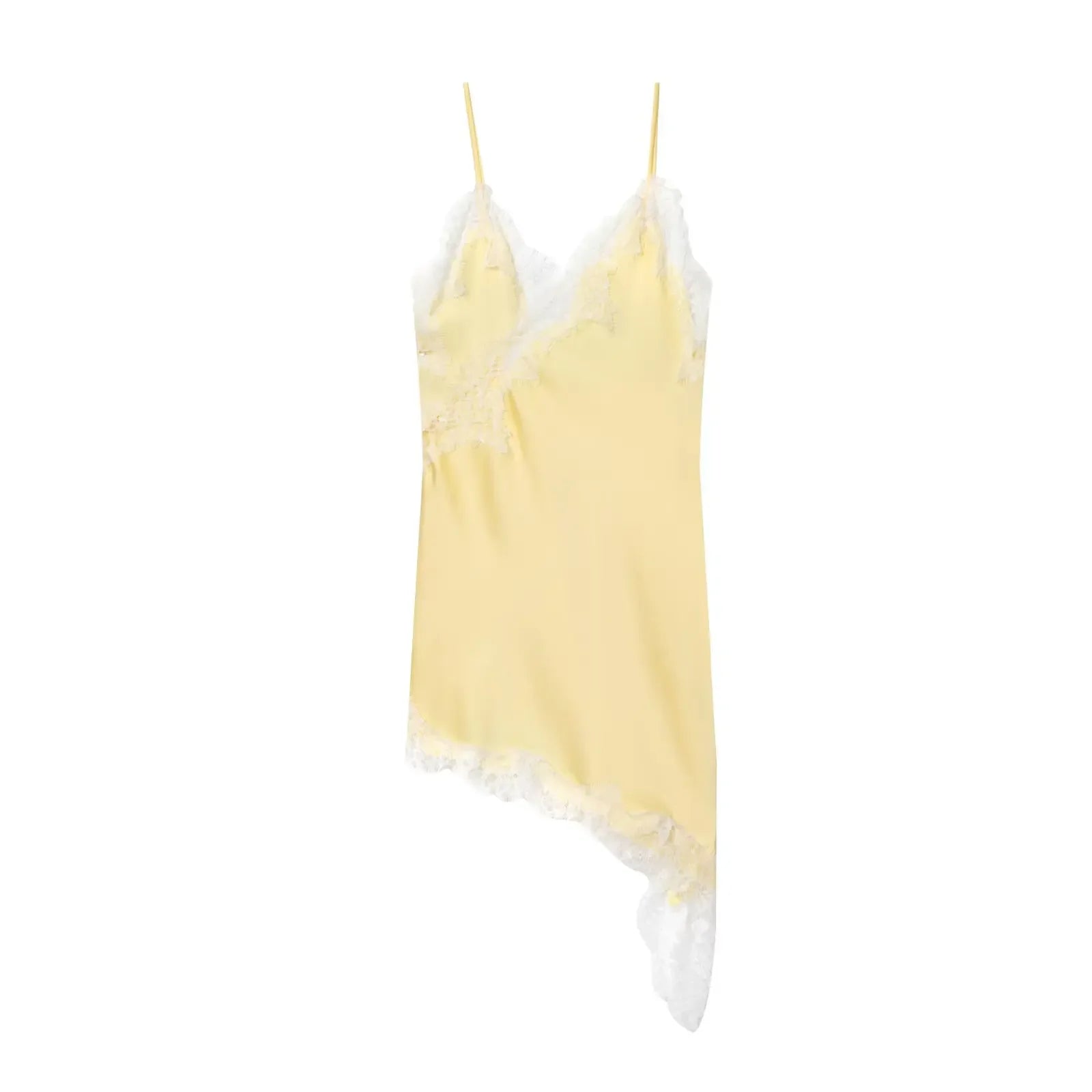 MUJER Abito sottoveste in pizzo nero Abiti corti da festa in raso da donna per le donne Abiti da donna sexy senza schienale Mini abito da notte asimmetrico