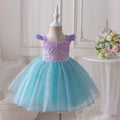 Costume da spettacolo con paillettes Abiti da principessa per ragazza Gonna a rete con fionda Abito da ragazza di compleanno Abiti da ragazza per feste a tema sirena