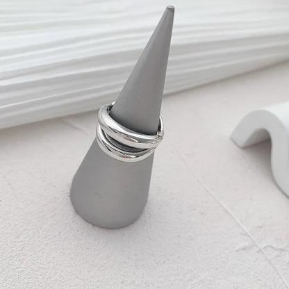 Anelli in Argento Sterling 925, Nuovi Gioielli da Festa, Charm Vintage, Design Geometrico a Doppio Strato, Accessori Regalo, Dropshipping