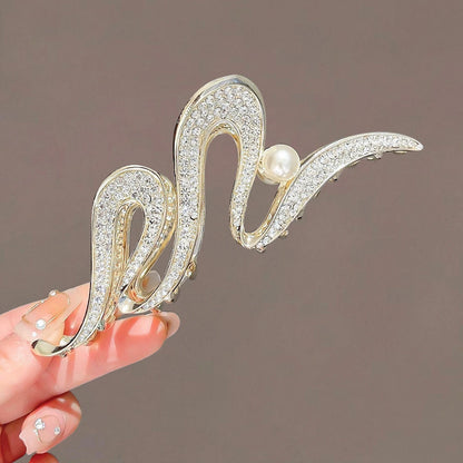 Clip per artigli per capelli in metallo di grandi dimensioni di lusso Forcine irregolari Punk Capelli in cristallo Granchi Barrettes Clip per mascelle vintage Accessori per capelli da donna