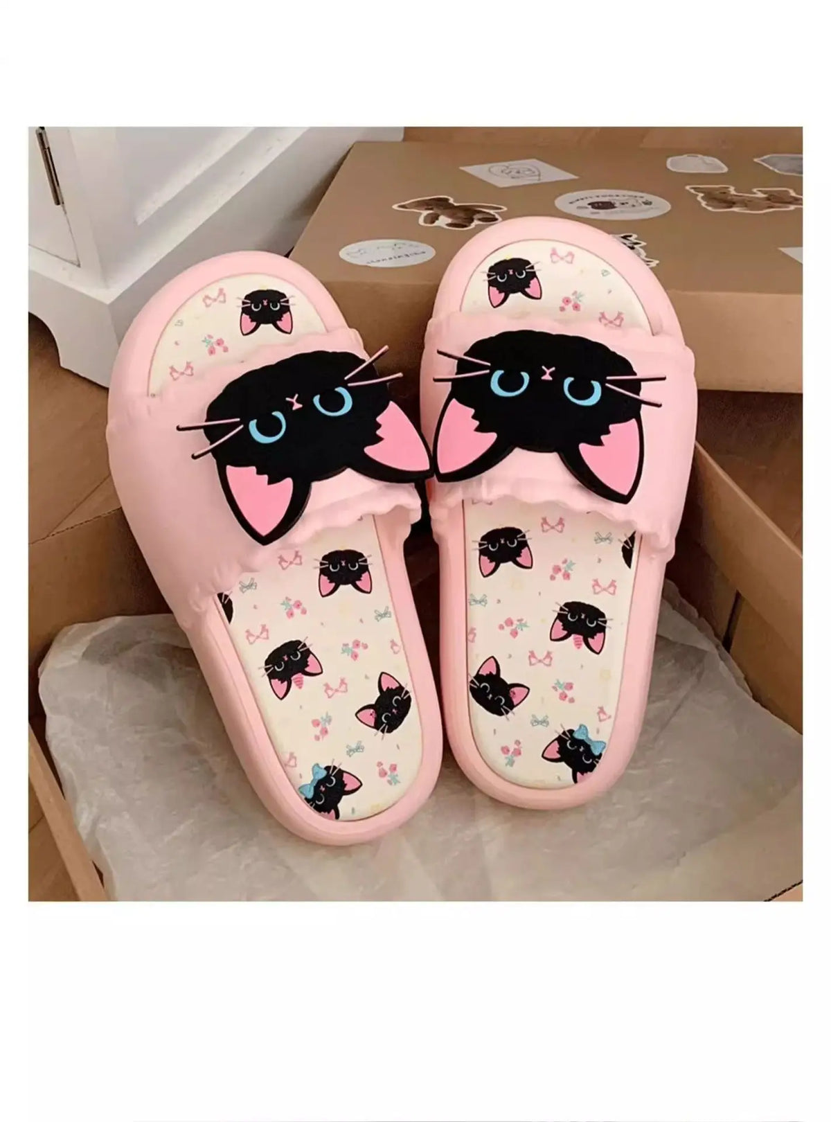 Nuove pantofole vivide da gattino scarpe estive personalizzate da donna donna gatto nero pantofola in EVA scarpe da casa inodore pantofola da spiaggia da bagno